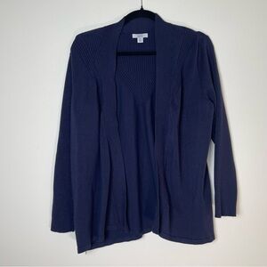 Croft & Barrow | Petite Navy Blue Open-Front Cardigan | PXL